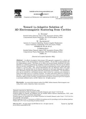 Toward Hp-Adaptive Solution of 3D Electromagnetic Scattering from Cavities