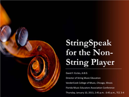 Stringspeak for the Non-String Player
