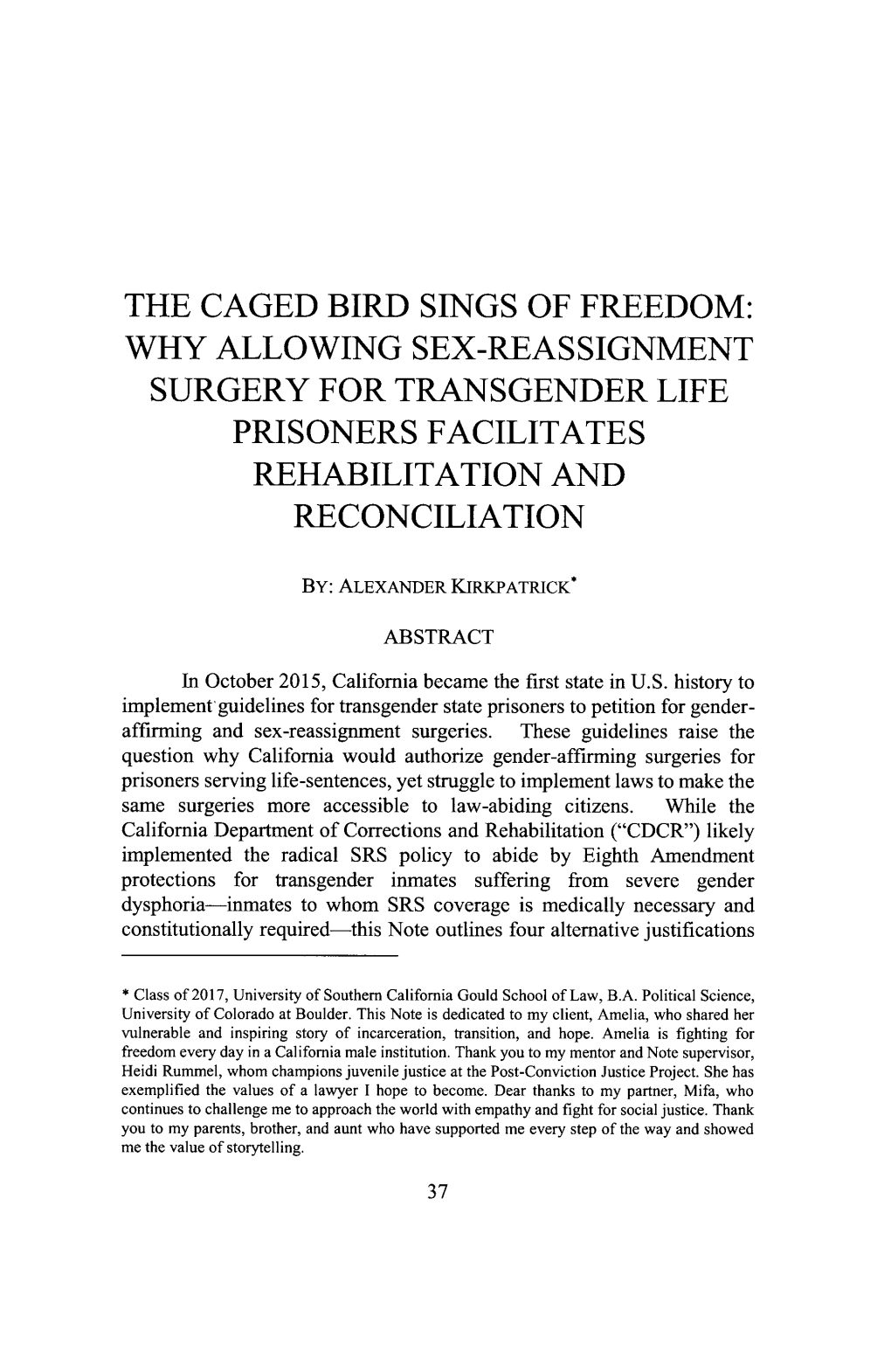 gender reassignment surgery for prisoners