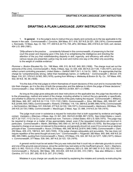 Drafting a Plain Language Jury Instruction
