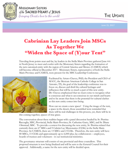 Cabrinian Lay Leaders Join Mscs As Together We “Widen the Space of (Y)Our Tent”