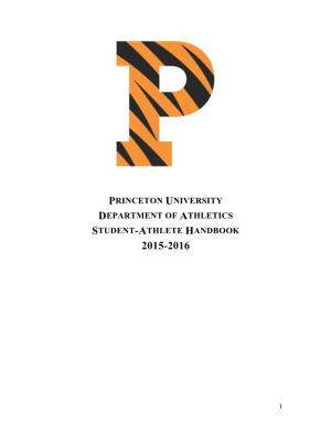 Princeton University Department of Athletics Student-Athlete Handbook 2015-2016