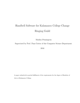 Handbell Software for Kalamazoo College Change Ringing Guild