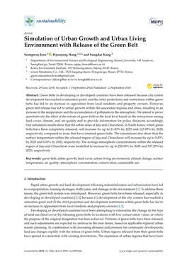 Simulation of Urban Growth and Urban Living Environment with Release of the Green Belt