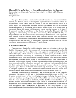 Dharmakīrti's Apoha-Theory of Concept Formation