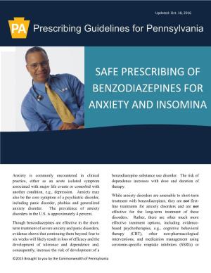 Safe Prescribing of Benzodiazepines for Anxiety and Insomina