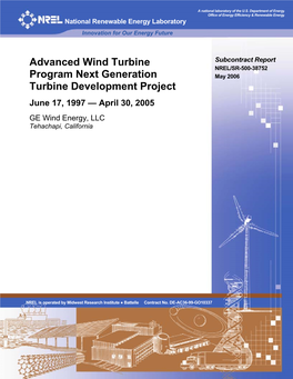 Advanced Wind Turbine Program Next Generation Turbine Development