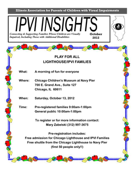 Play for All Lighthouse/Ipvi Families