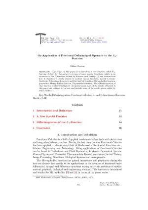 On Application of Fractional Differintegral Operator to the K4- Function