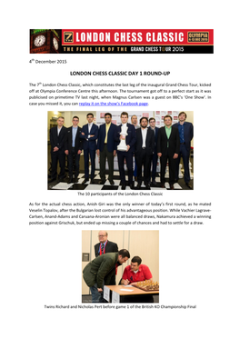 London Chess Classic Day 1 Round-Up