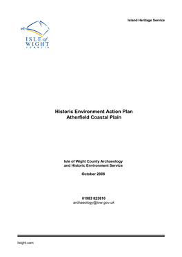 Historic Environment Action Plan Atherfield Coastal Plain