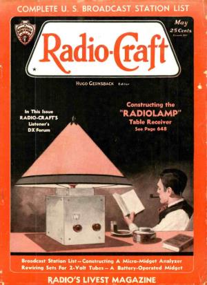 "RADIOLAMP Rt RADIO- CRAFT's Listener's Table Receiver DX Forum See Page 648