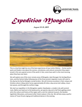 Expedition Mongolia