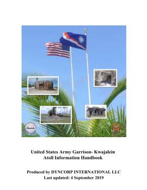 United States Army Garrison- Kwajalein Atoll Information Handbook