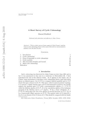 A Short Survey of Cyclic Cohomology