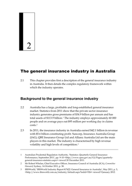 Chapter 2: the General Insurance Industry in Australia