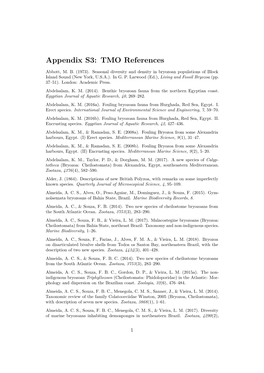 Appendix S3: TMO References