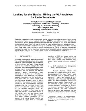 Mining the VLA Archives for Radio Transients