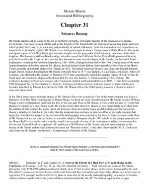 Mount Shasta Annotated Bibliography Chapter 31
