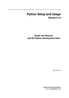 Python Setup and Usage Release 3.4.3