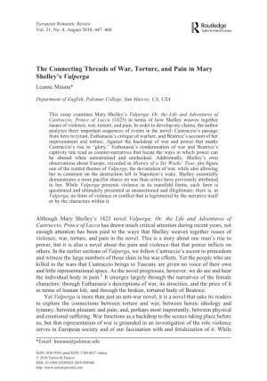 The Connecting Threads of War, Torture, and Pain in Mary Shelley's