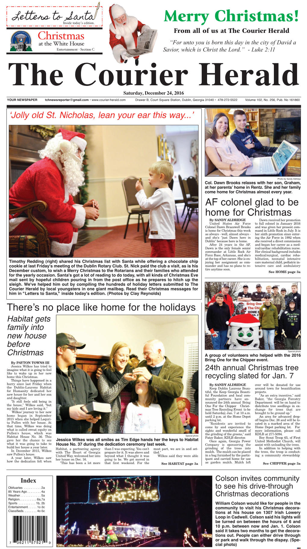 Merry Christmas! Letters Toinside Santa Today’S Edition