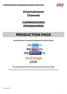 Commissioned Programmes Production Pack