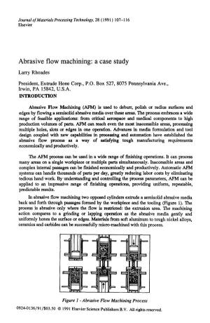 Abrasive Flow Machining: a Case Study