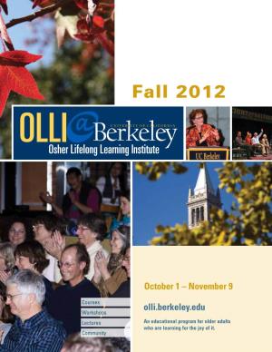 Fall 2012 OLLI Berkeleyuniversity of California Osher Lifelong Learning Institute