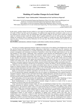 Modeling of Coastline Changes in Larak Island