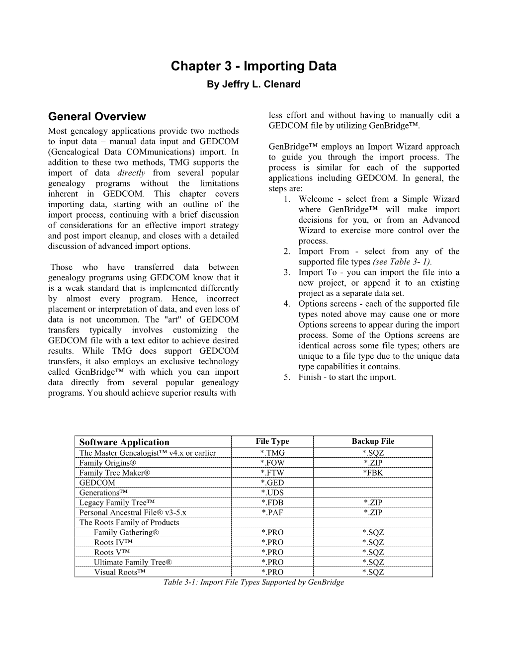 Importing Data by Jeffry L