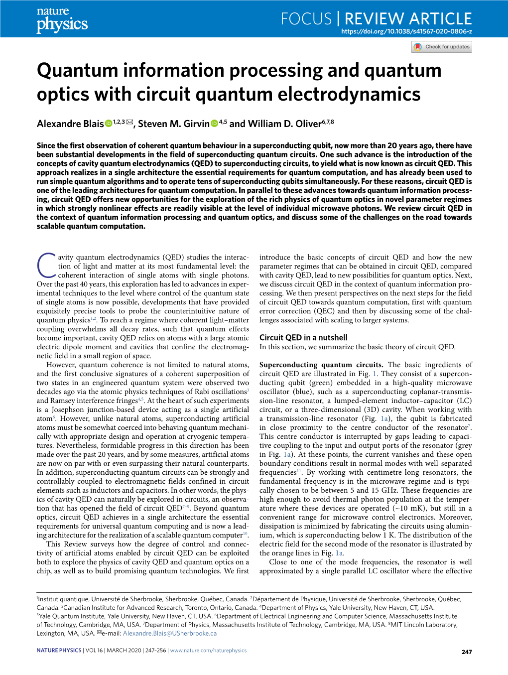 Quantum Information Processing and Quantum Optics with Circuit Quantum Electrodynamics