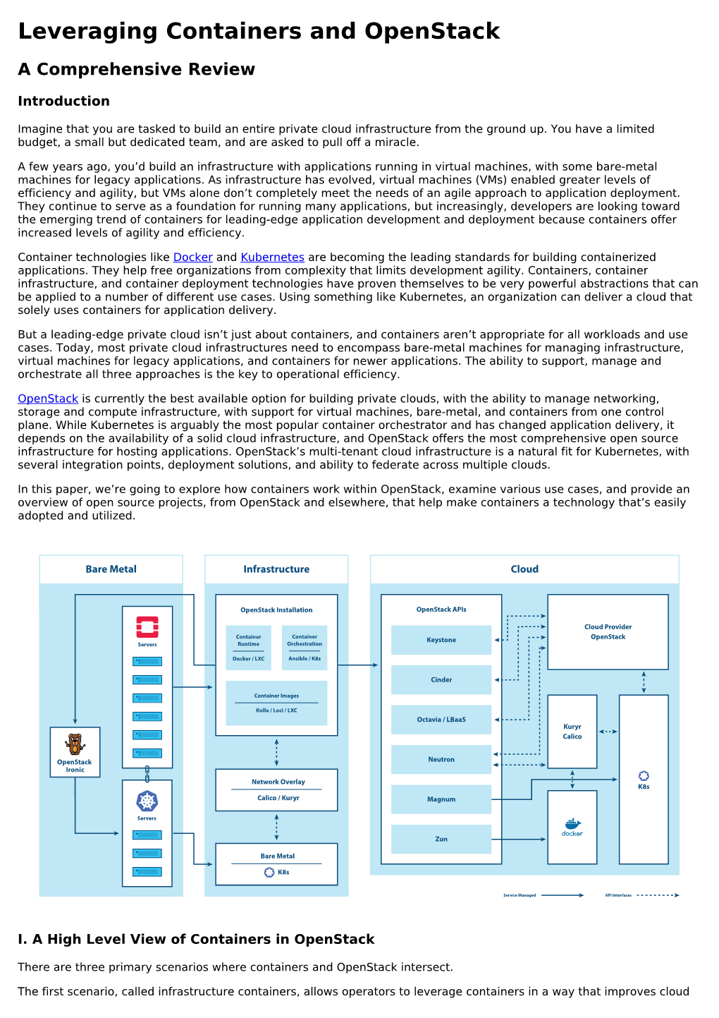 Leveraging Containers and Openstack