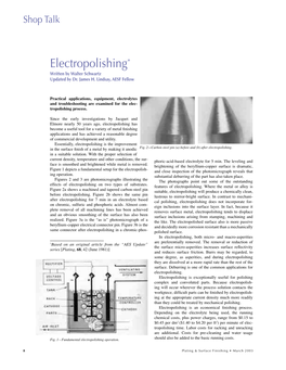 Electropolishing* Written by Walter Schwartz Updated by Dr