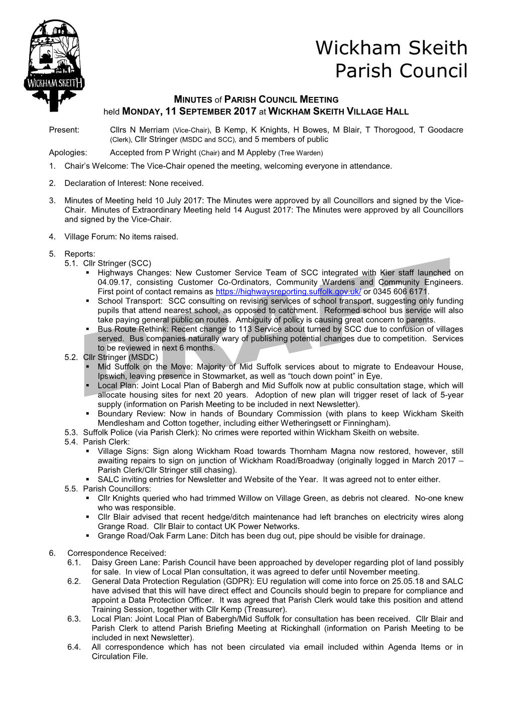 Wickham Skeith Parish Council