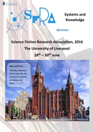Systems and Knowledge Science Fiction Research Association, 2016