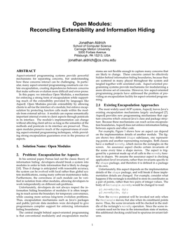 Open Modules: Reconciling Extensibility and Information Hiding