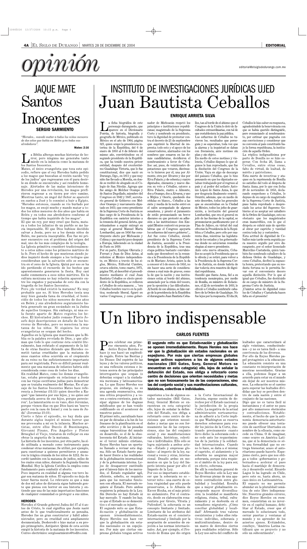 Juan Bautista Ceballos Un Libro Indispensable