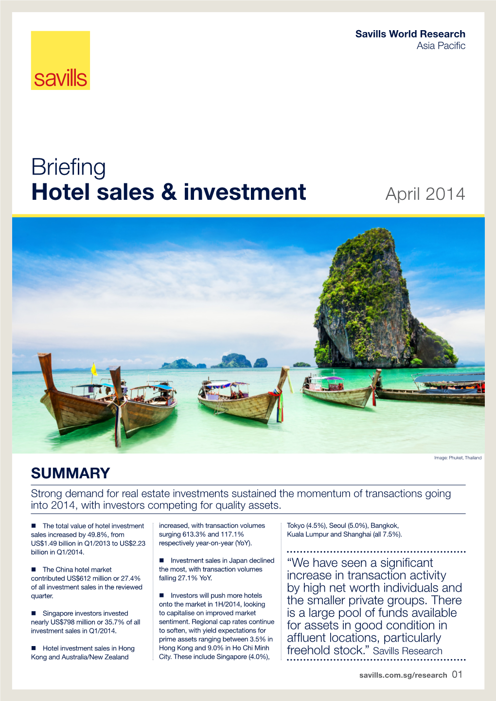 Briefing Hotel Sales & Investment