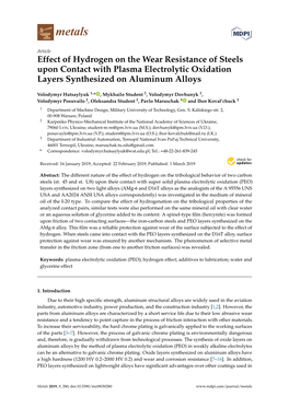 Effect of Hydrogen on the Wear Resistance of Steels Upon Contact with Plasma Electrolytic Oxidation Layers Synthesized on Aluminum Alloys