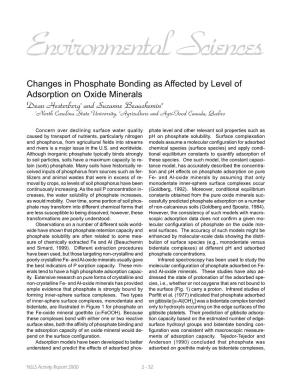 Changes in Phosphate Bonding As Affected by Level of Adsorption On