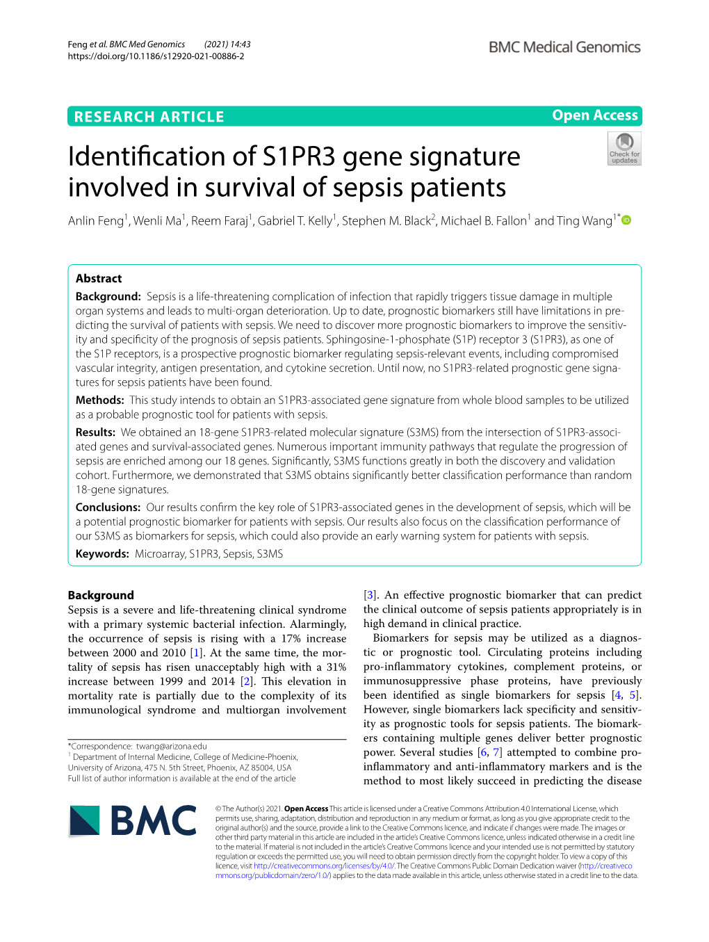 Identification of S1PR3 Gene Signature Involved in Survival of Sepsis Patients
