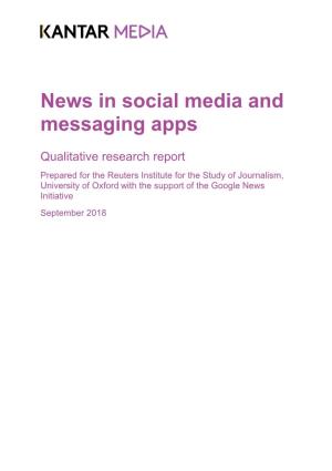 News in Social Media and Messaging Apps