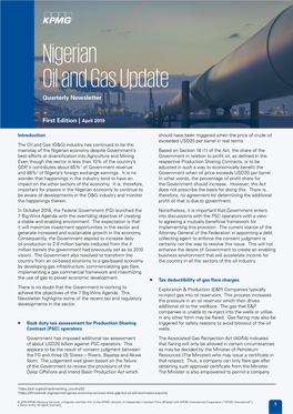 Nigerian Oil and Gas Update Quarterly Newsletter