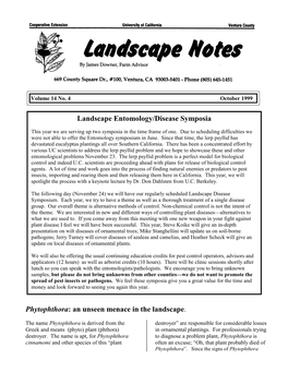Landscape Entomology/Disease Symposia