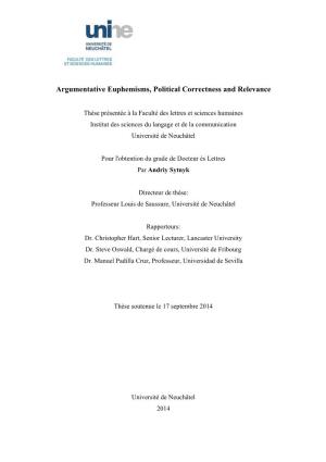 Argumentative Euphemisms, Political Correctness and Relevance
