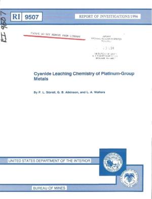 Cyanide Leaching Chemistry of Platinum-Group Metals