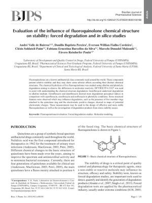 Evaluation of the Influence of Fluoroquinolone Chemical Structure on Stability: Forced Degradation and in Silico Studies