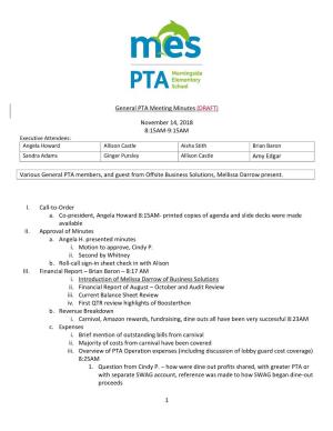 1 General PTA Meeting Minutes
