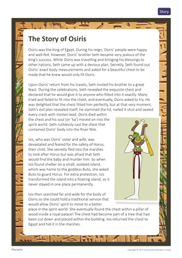 The Story of Osiris Osiris Was the King of Egypt